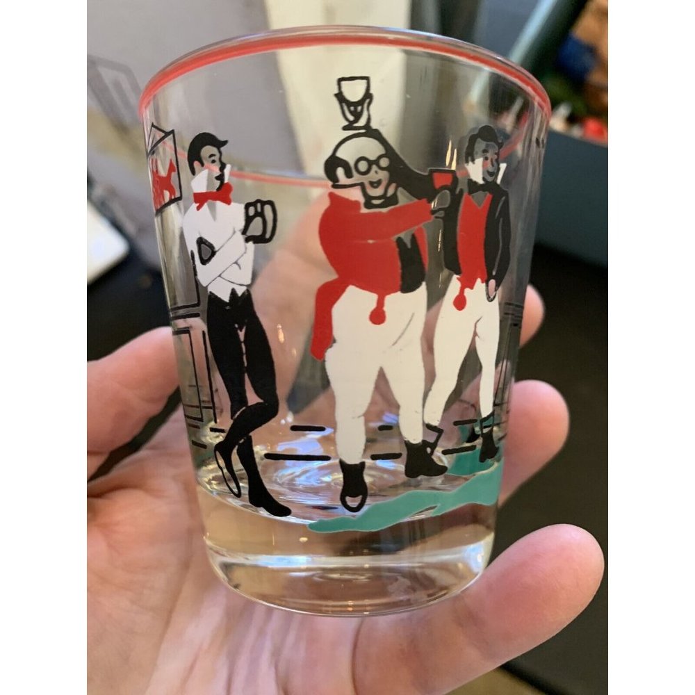 Vintage Libbey Bar Scene Old Fashioned Glasses (3) MCM